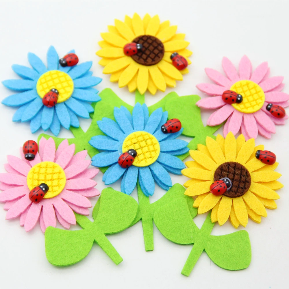 花を切るためのフェルトの二重層 6個 不織布 Diy 家 子供部屋の装飾用のカラフルなステッカー フェルト Aliexpress 花を切るためのフェルトの二重層 6個 不織布 Diy 家 子供部屋の装飾用のカラフルなステッカー フェルト Aliexpress
