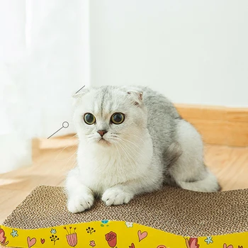 

S Shape Corrugated Paper Cats Scratch Board Grinding Nails Plate+Catnip Protecting Furniture Cat Toy Big Size Pet Scratcher Toy