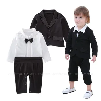 

Kids Boy British Style Carnival Prince Knight Party Costume Set Children Gentleman Long Sleeve Jackets Jumpsuit Baby Romper Suit