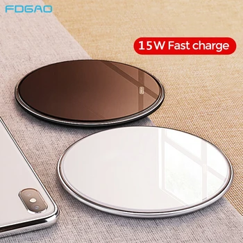 

FDGAO 15W Qi Wireless Charger for iPhone 11 X XR XS Max 8 fast wireless Charging for Samsung S20 S10 Xiaomi Huawei phone charger