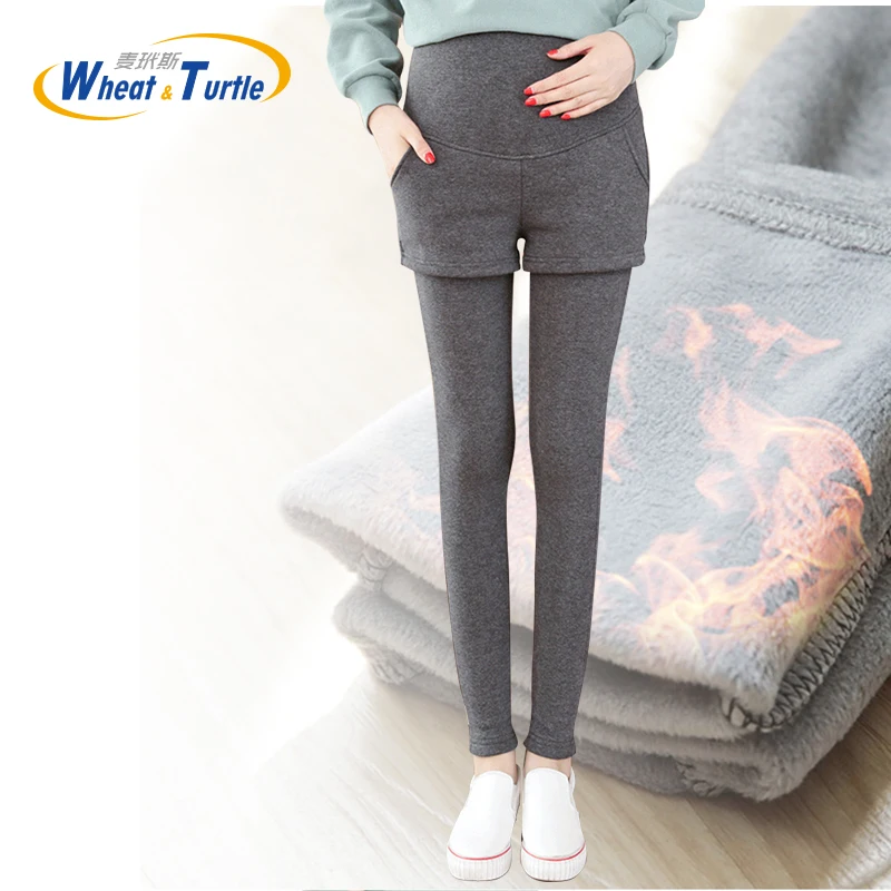 Super Warm Winter Legging Pants For Pregnant Women Thicken Velvet Maternity Leggings Clothing Pregnancy Pencil