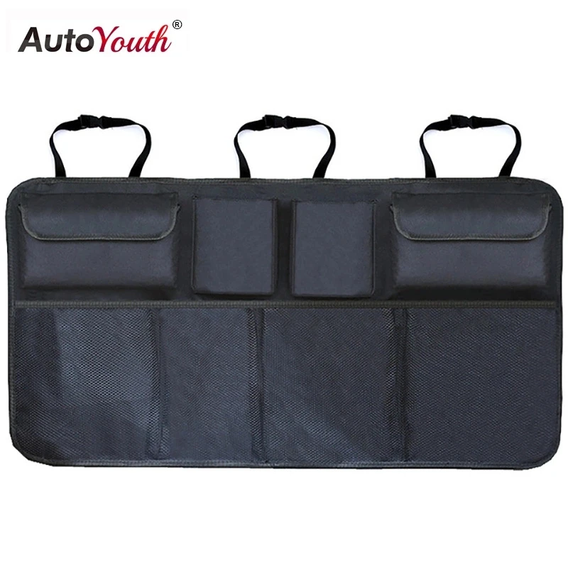 Car Trunk Organizer Adjustable Backseat Storage Bag Net Organizer High Capacity Stowing Tidying Automobiles Interior Accessories