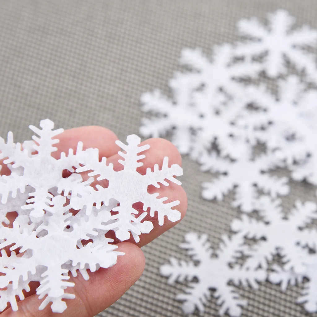 100 шт., бумажные декоративные снежинки для открыток, Висячие Подвески на год, Искусственные Поддельные снежные украшения для рождественской вечеринки - Цвет: White