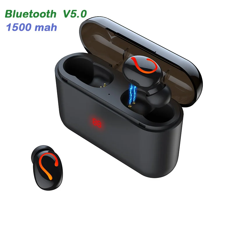 

Wireless Stereo earbud bluetooth earphone tws Q32 handfree sports 1500 mah