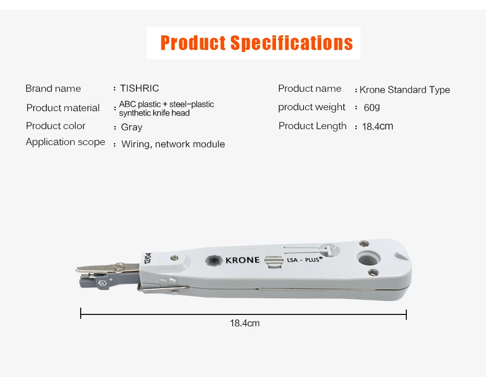 TISHRIC Original Network Tool Cable Crimper Krone Standard Type RJ45 Crimper RJ11 Punch Down LSA-Plus Wire Cable Network Tool