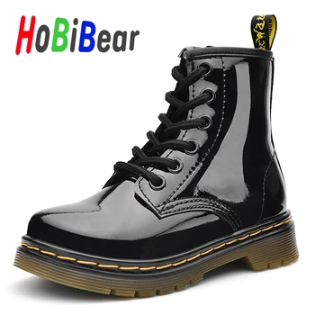 

2020 Spring/Autumn Boy Girls Leather Boots Brand Fashion Kids Casual Shoes Outdoor Black Children Boots Round Toe Girl Boots