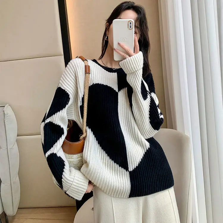 Новинка 2021 популярный свитер женский осенне-зимний дизайн свободный и модный