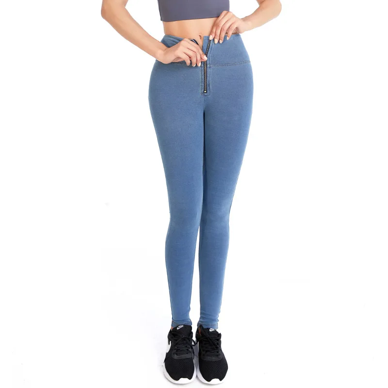 High Waist Skinny Jeans Tight Blue 