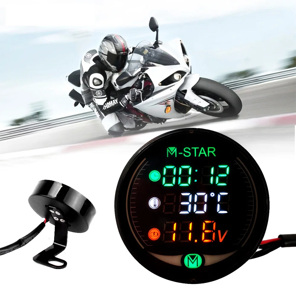 LED 3-in-1 Night Vision Motorcycle Meter General Purpose Time Temperature Voltage Display Table For XMAX250 300 NMAX CB500X