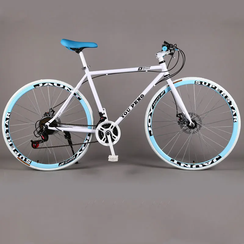Bicycle Fixed Gear Road Bike Speed Double Disc Brakes For Men and Women Students 26 Inch Adult Mountain