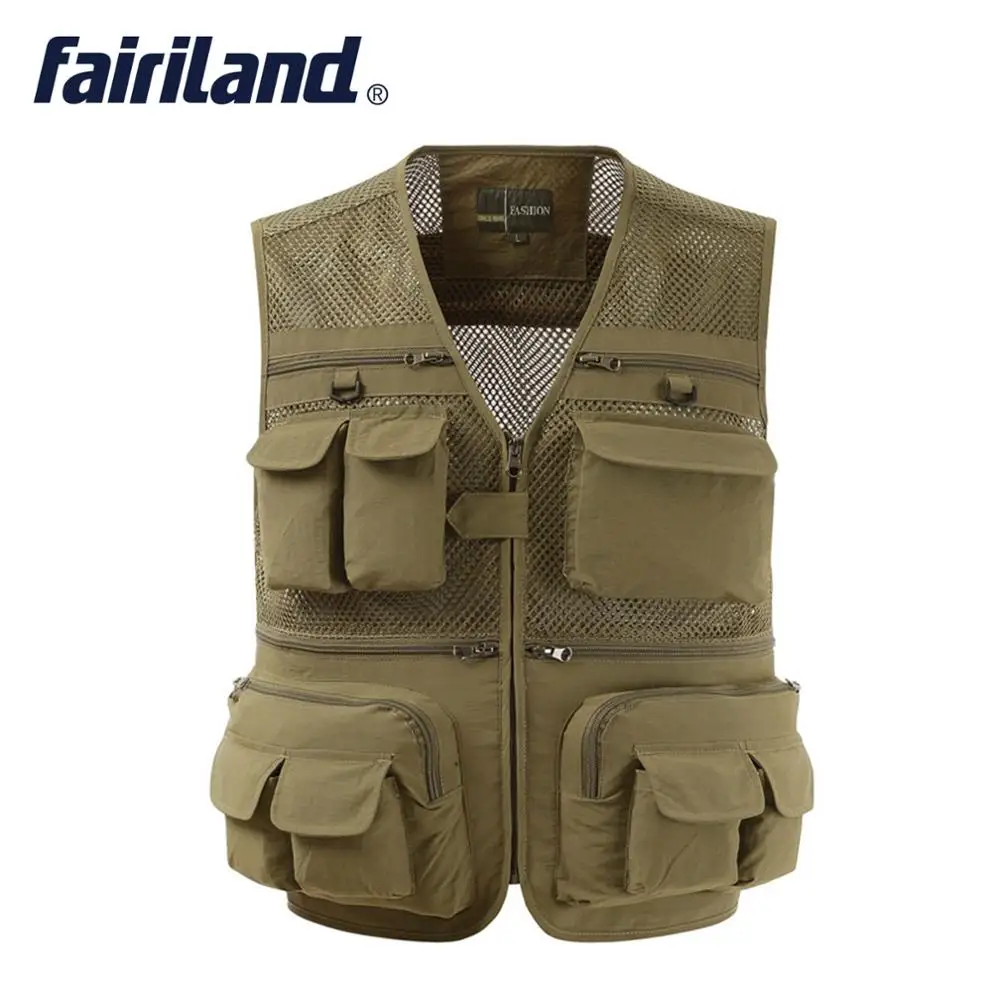 Outdoor Fishing Vests Adjustable Mutil Pocket Packs Mesh Jackets Photography Hiking Vest Quick