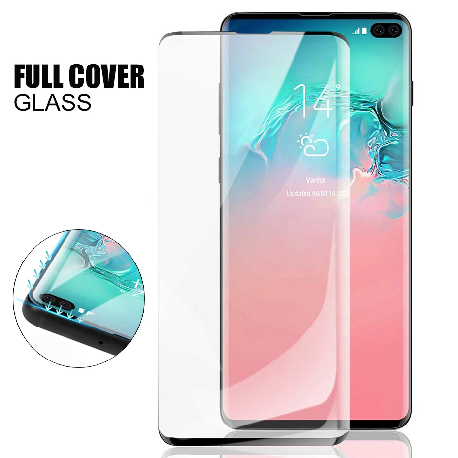 Изогнутое закаленное стекло 9H с полным покрытием для Samsung Galaxy Note 10 9 8 S9 S8 S10 Plus