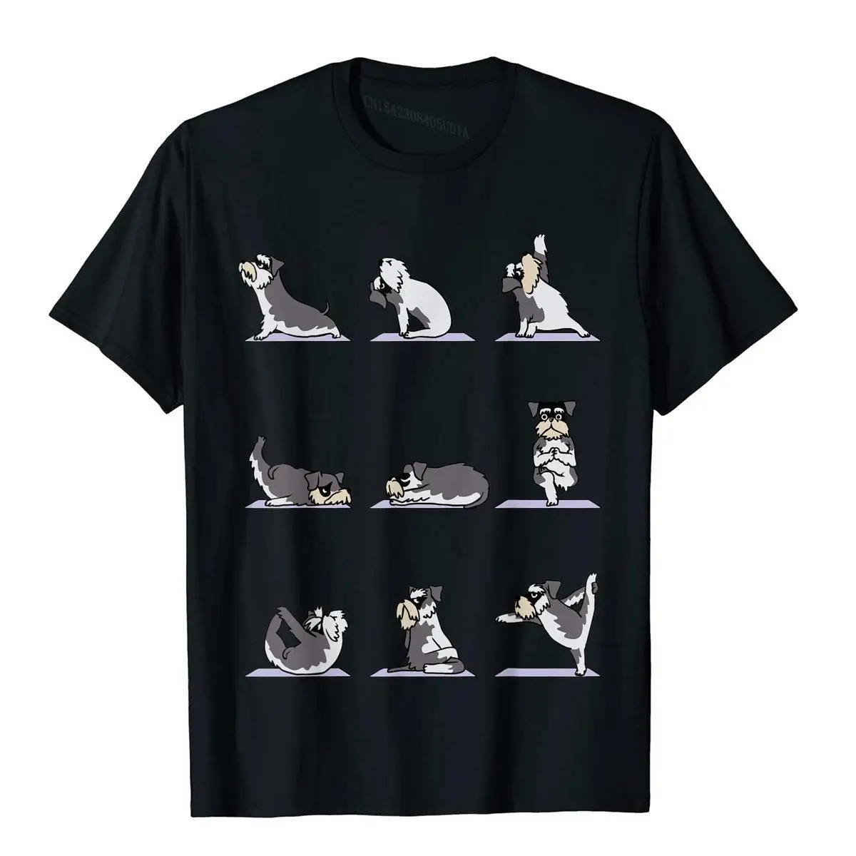 Miniature Schnauzer yoga Asana Pose Meditation Funny T-Shirt__B13353black