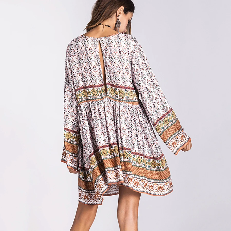 TEELYNN Мини женские платья с рюшами и рукавами фонариками платье вискоза цветочным