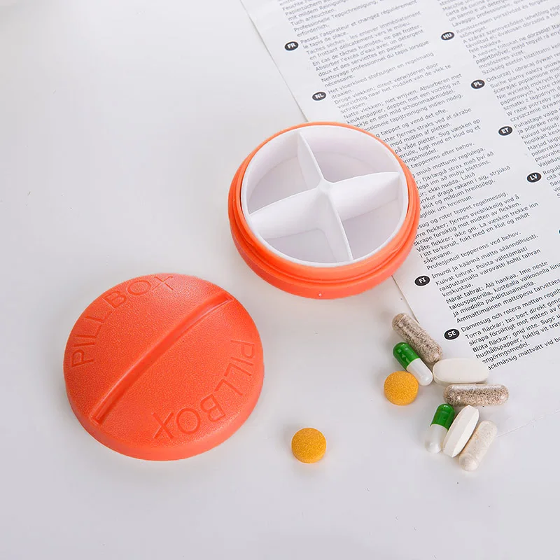 orange Мини-футляр для таблеток, чехол для таблеток, складной контейнер для таблеток, чехол для лекарств, Дорожный Чехол, держатель для таблеток, разветвители для таблеток - Цвет: orange