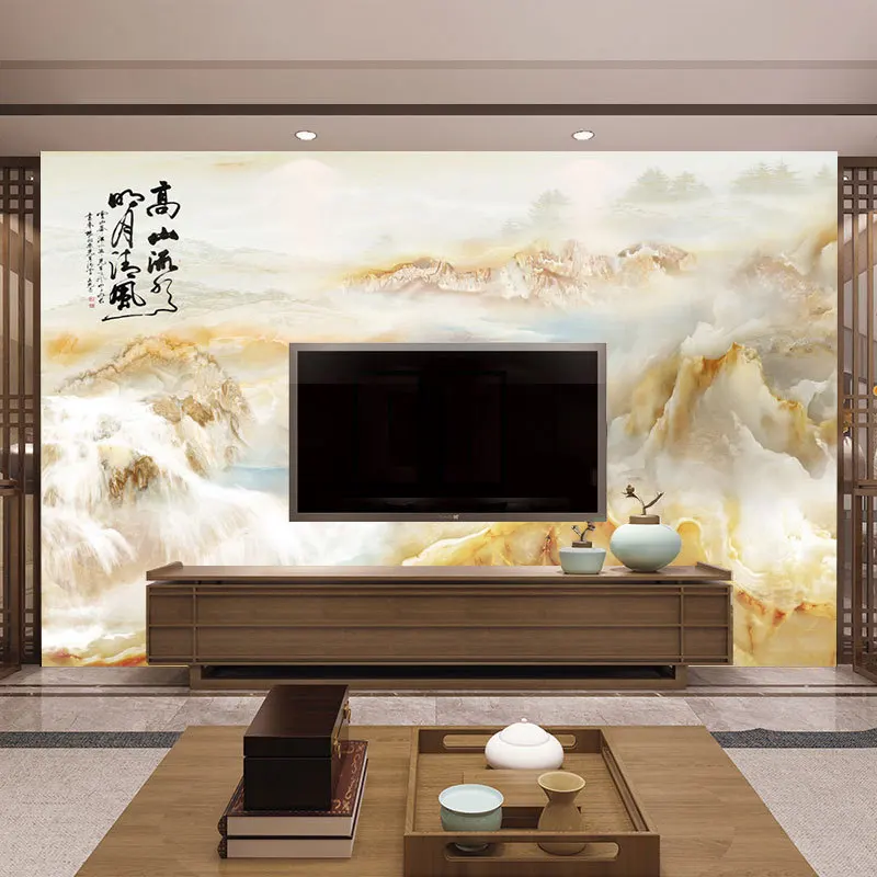 

New European Style Mural 8D High Safety Marble Wallpaper Mural Living Room Television Background Wall Wallpaper Glorious Decorat