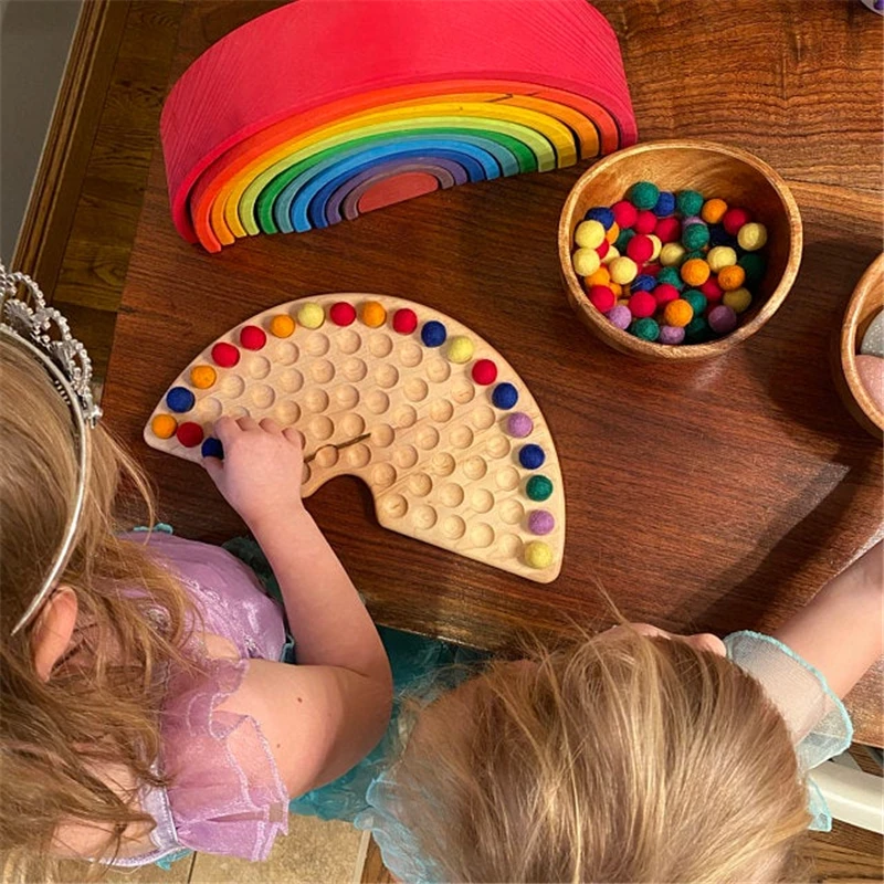 Color sorting toy rainbow color matching game rainbow counting