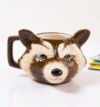 

Galaxy 3D Rocket Raccoon Ceramic Cup Porcelain Coffee Stereo Animal Raccoon Mug Gift