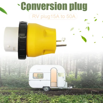 

Accessories Portable Caravan Power Durable Vehicle RV Trailer Adapter Plug Electrical Locking 15A Male To 50A Female Connector