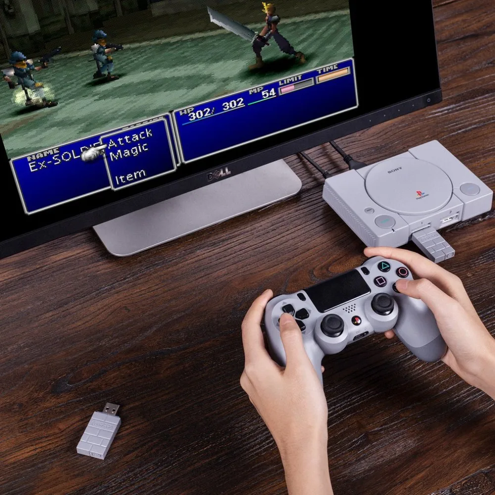 8BitDo USB беспроводной адаптер с Bluetooth для playstation Классическая консоль PS1 мини поддержка контроллера PS4