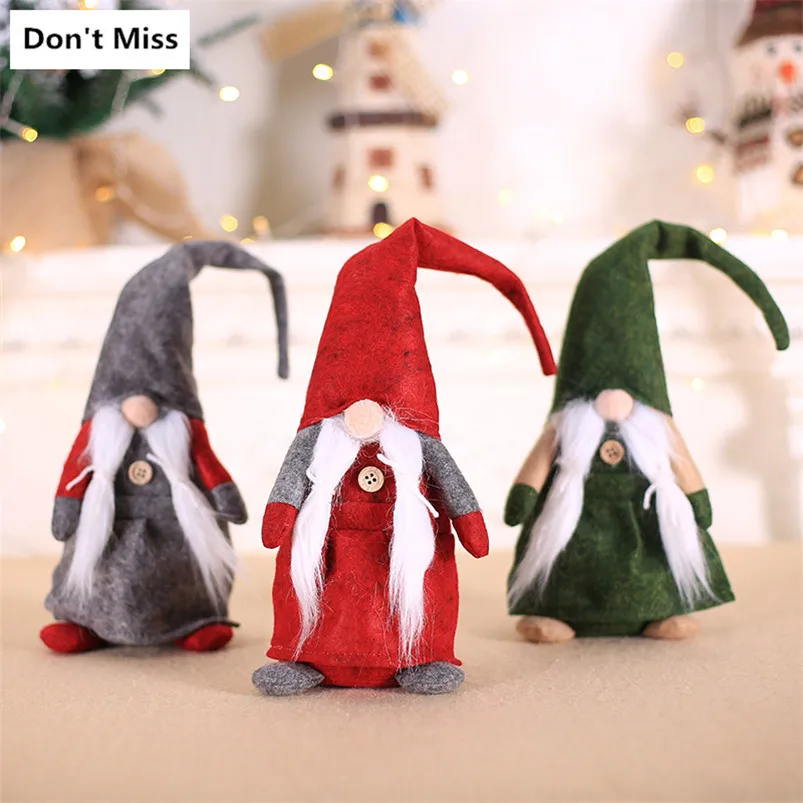 

Merry Christmas Xmas Gift for New Year Small Santa Claus Toys Father Christmas Dolls Bearded Dolls Figurines Natale 2019