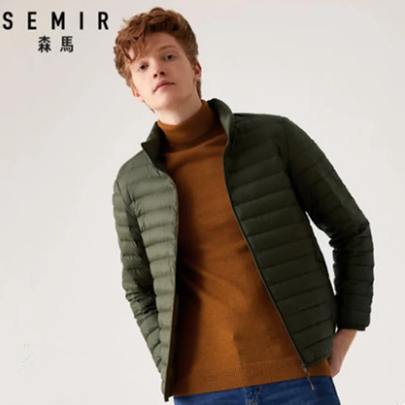 SEMIR пуховик мужской зимний Портативный Теплый 90% белый утиный пух с капюшоном Мужское пальто Jaqueta Masculino Chaqueta Hombre