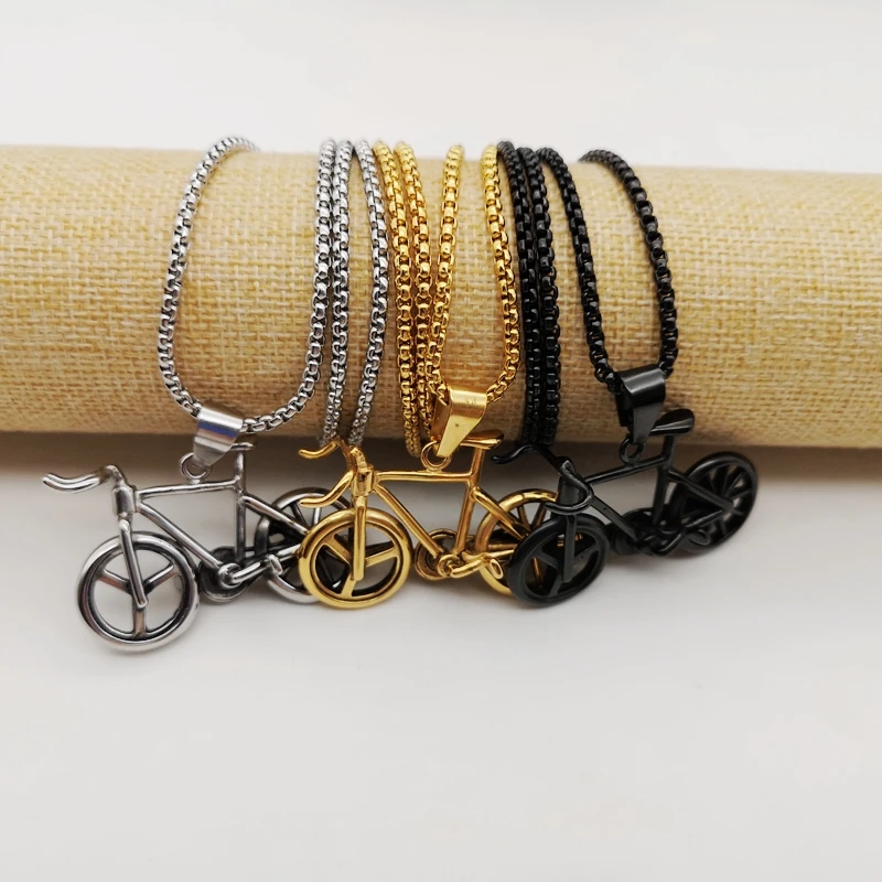 Новая креативная Золотая/черная/Серебряная цветная подвеска в виде мотоцикла