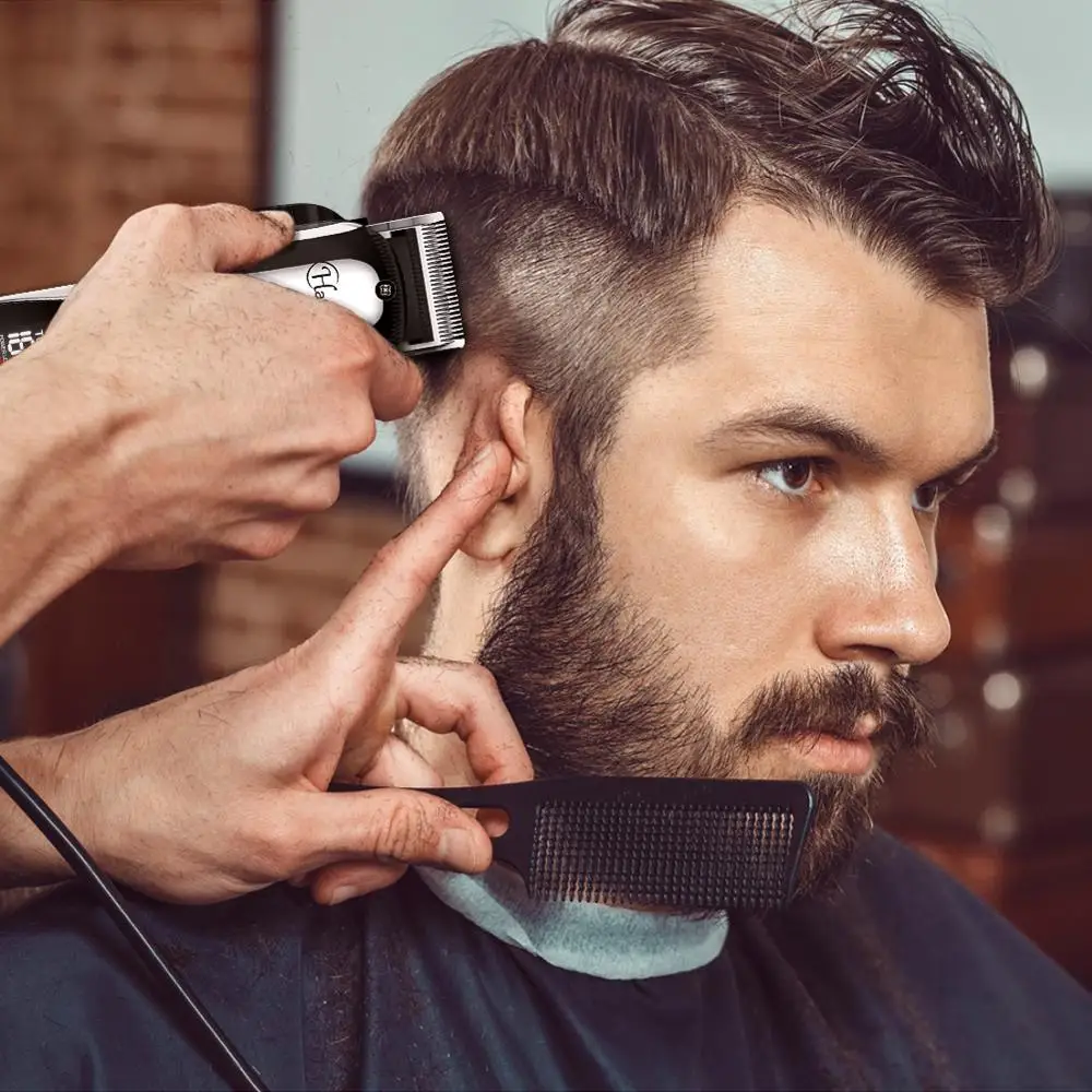 HATTEKER Новое поступление Профессиональные ножницы для парикмахеров беспроводной Перезаряжаемый электрический триммер для волос турбо Мужская машинка для стрижки