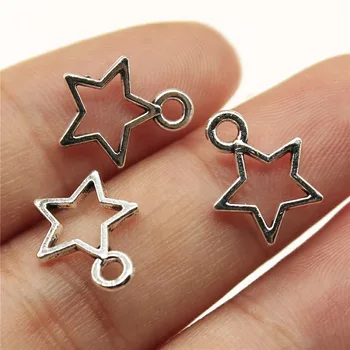 

Wholesale Jewelry Lots Antique Silver Color 14x11mm Hollow Star Pendant Charm Jewelry Crafts 600 Pieces