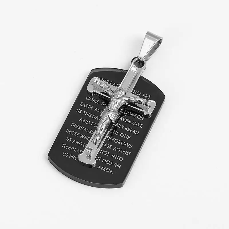 Высококачественная Подвеска Крест Иисуса, ожерелье с крестом для мужчин и женщин, подвеска с крестом Иисуса, ожерелье для пары, ювелирное изделие - Цвет: Steel color