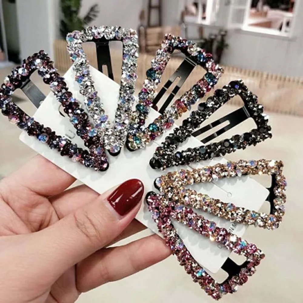 Модные нарисованной длинноволосой девочкой, коготь геометрический искусственный жемчуг заколка-краб Ретро Сердце Форма с украшением в виде кристаллов Заколки для волос аксессуары для волос для Для женщин