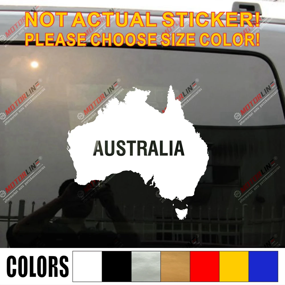 Australia Australian Map Car Sticker Decal Vinyl pick size color no