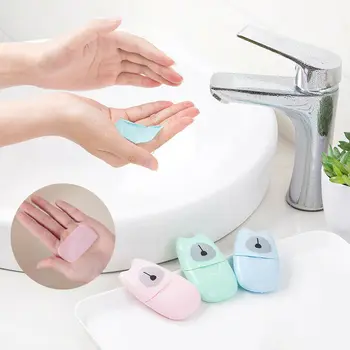 

Portable 50pcs Disposable Wipes Bath Washing Hand Scented Slice Sheets Travel Soap Paper