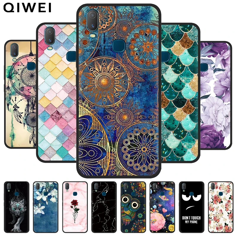 ДЛЯ Vivo Y11 2019 чехол черный мягкий силиконовый для телефона Y19 Y17 Y12 Y15 V17 X30 X50 Pro Y70S Y30 Y50