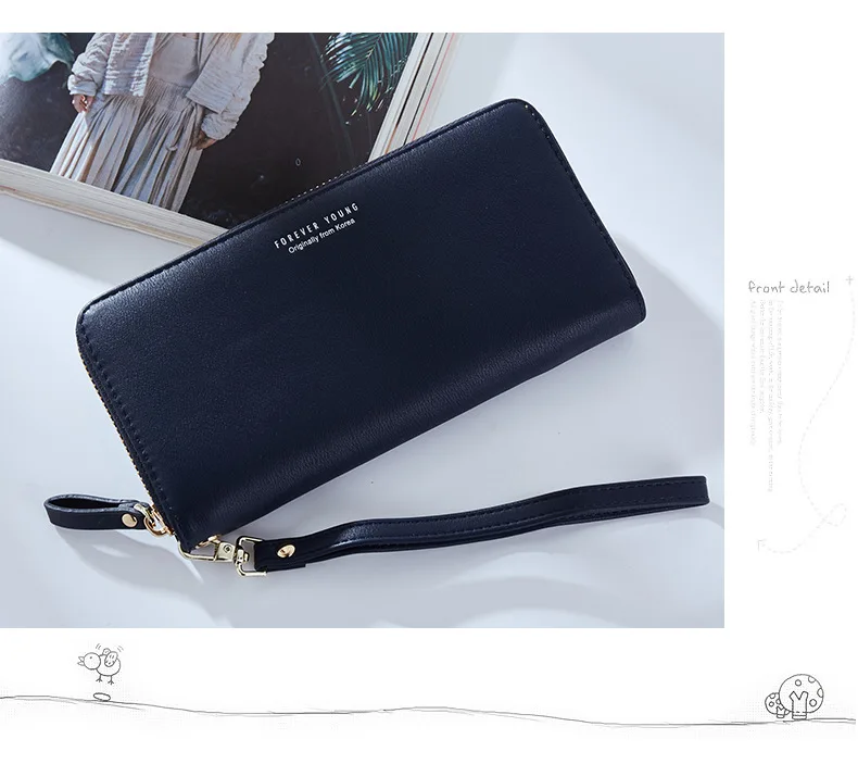 Wristband Women Long Clutch Wallet Large Capacity Wallets Female Purse Lady Purses Phone Pocket Card Holder Carteras