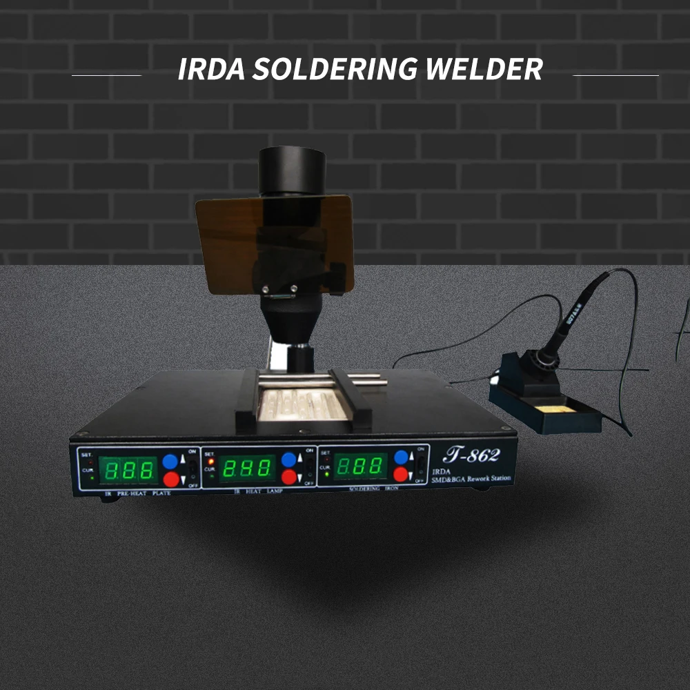 

Authorized PUHUI T-862 IRDA SMD BGA IR Rework Station IRDA Soldering Welder Infrared SMT Welder Repair Machine Soldering Station