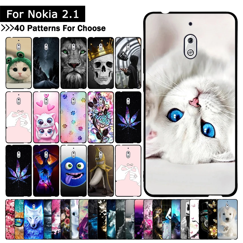 Защитный силиконовый чехол из ТПУ для nokia 2,1, цветной крутой мягкий чехол с рисунком кота, чехол для телефона nokia 2,1, чехол fundas