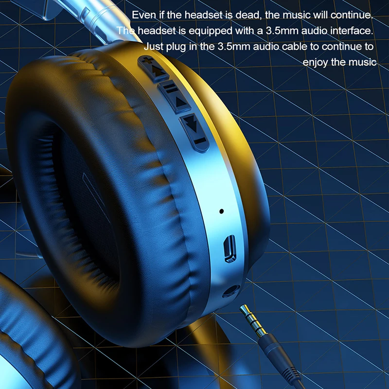 Wireless Headphones Bluetooth Headset Foldable Stereo Headphone Gaming Earphones With Microphone Deep Bass Hifi Sound Earpiece
