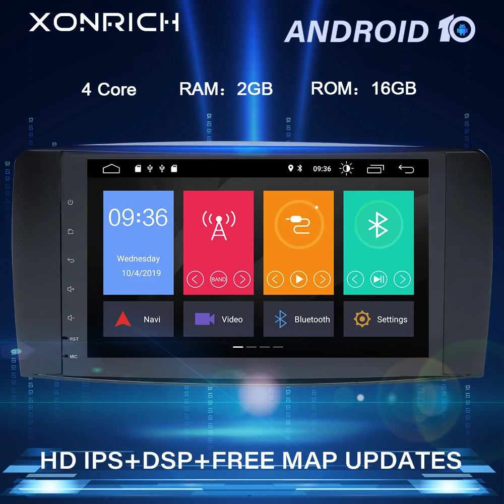 Автомагнитола 2 Din Android 10 DVD-плеер для Mercedes Benz R Class W251 R280 R300 R320 R350 GPS-навигация