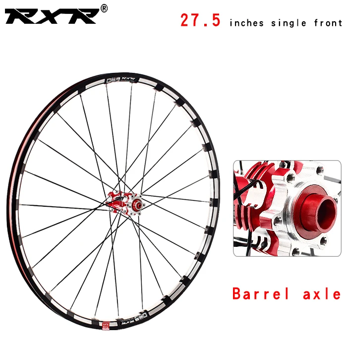 RXR 27," RX233 колесная карбоновая ступица MTB дисковый тормоз 5 подшипников комплекты велосипедных колес горный велосипед 7-11Speed через ось/QR MTB колеса - Цвет: 27.5Red  front TA