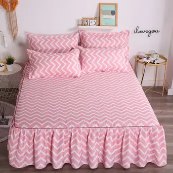 

New Printing Bed Mattress Cover Waterproof Mattress Protector Pad Fitted Sheet Separated Water Bed Linens with Elastic F0055