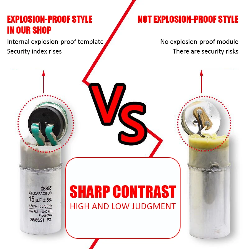 CBB65 60uF 450V AC Motor Capacitor Air Conditioner Compressor Start Capacitor for Air Conditionin Refrigerator Oven Water Pump