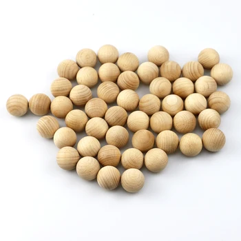 

50pcs Unpainted Wooden Beads Loose Spacer No Hole DIY Wood Crafts Jewelry Making