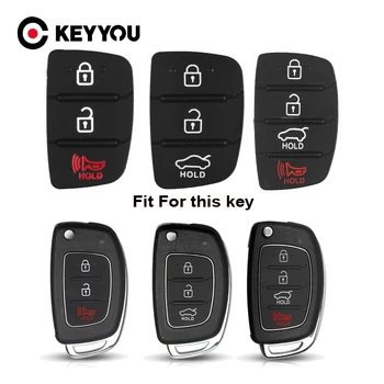 KEYYOU Molle Del Silicone Pad Pulsante della Chiave Auto Chiave A Distanza Borsette Copertura Della Cassa Chiave Per Hyundai HB20 SANTA FE IX35 IX45 3 4 Bottoni