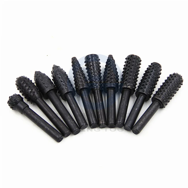 

10 Pieces Black And White with Pattern Mace Woodworking Rotary Burrs Electric Grinding Head Cosplay Cutting Tool Grinding DIY To