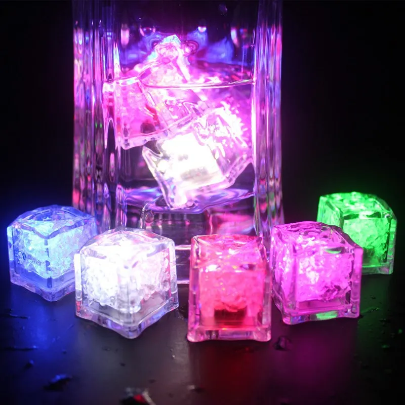 LED Ice Cubes Glowing Party Ball Flash Light Luminous Neon Wedding Festival Christmas Bar Wine Glass Decoration Supplies | Дом и сад