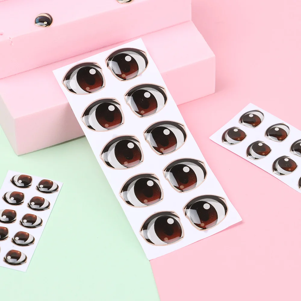 Doll Accessories Doll Eyes Doll Eyewear Accessories Glass Doll Eyes Cute Cartoon Eyes Stickers 10Pair