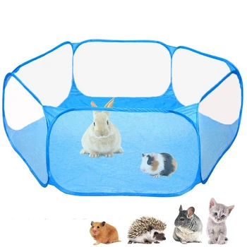

Pet Playpen Portable Breathable & Transparent Pet Fence Outdoor/Indoor Exercise Fence Small Animal Cage Game Playground Fence
