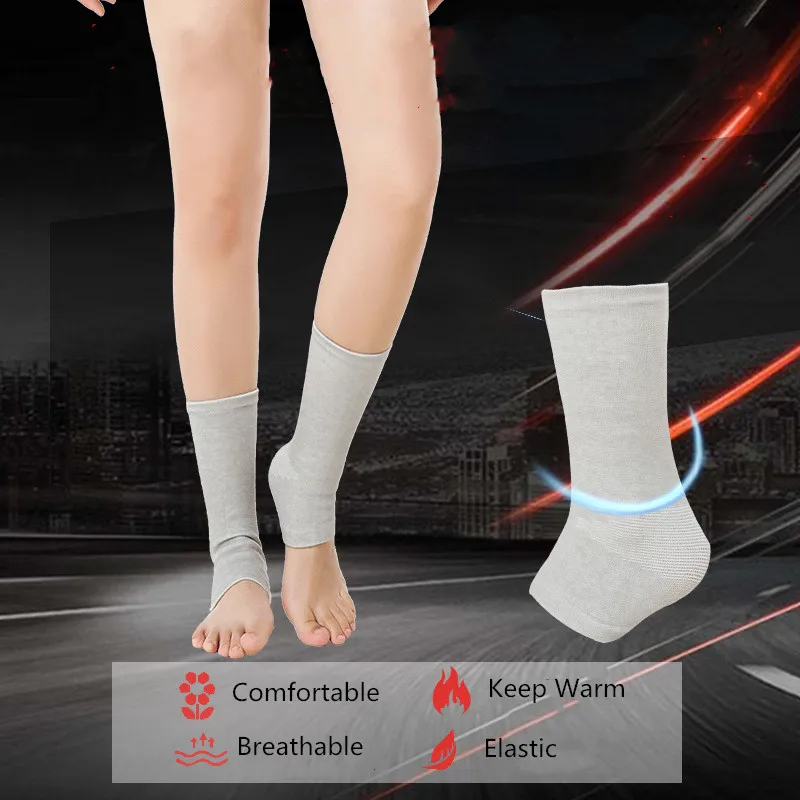 1 пара эластичных повязок для поддержки лодыжки, Компрессионные носки для вязания, баскетбола, футбола, бамбукового угля