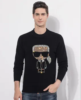 

Autumn Warm Diamond stone Sweater Men Fashion hot drill Mens Sweaters 2020 Casual Male Slim Pullover